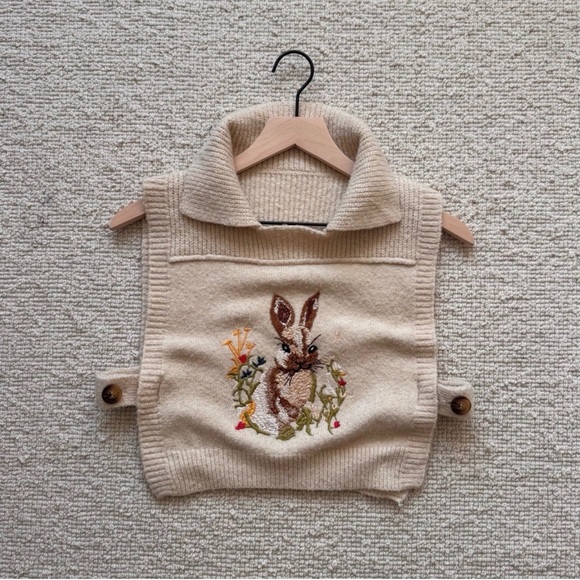 Cider Brown Easter Bunny Sweater Vest - Picture 4 of 10